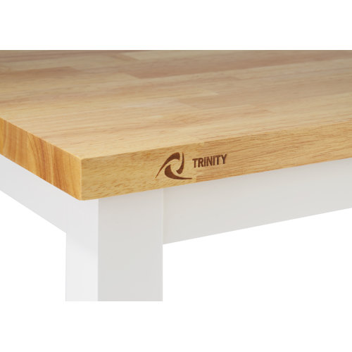 Andover Mills™ Raabe 32'' Wide Rolling Kitchen Cart with Solid Wood Top